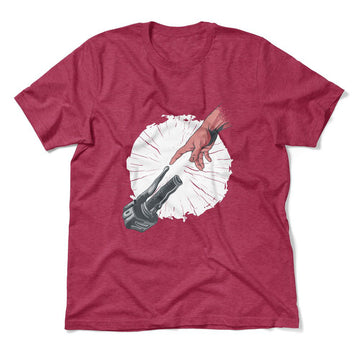 Creation Of Adam - Motorcycle Men/Unisex T-Shirt in Heather Raspberry color